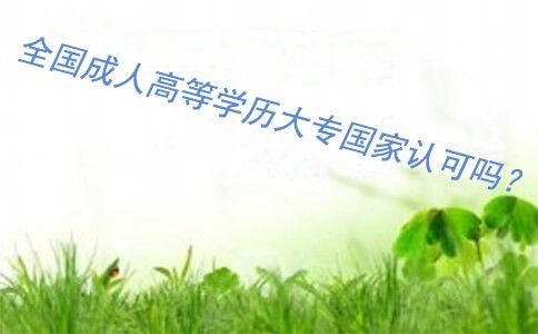 全国成人高等学历大专国家认可吗？